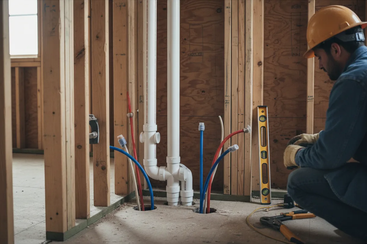 Drain and supply rough-in during Garbage Disposal Repair in Birmingham